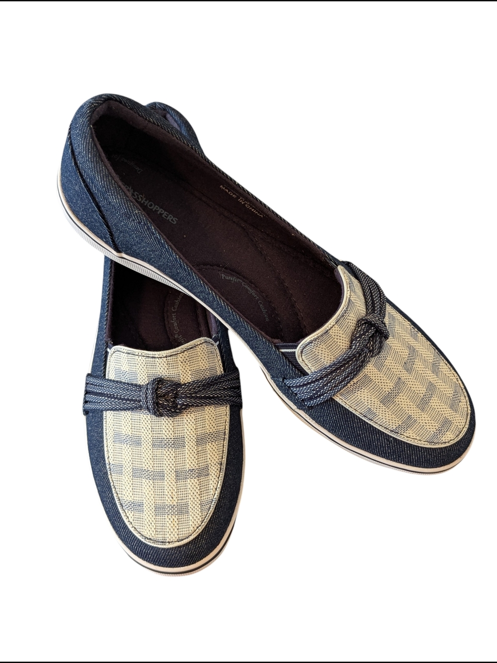 Grasshoppers Navy and White Woven Knot Loafers / Boat Shoes - New In Box - 11M